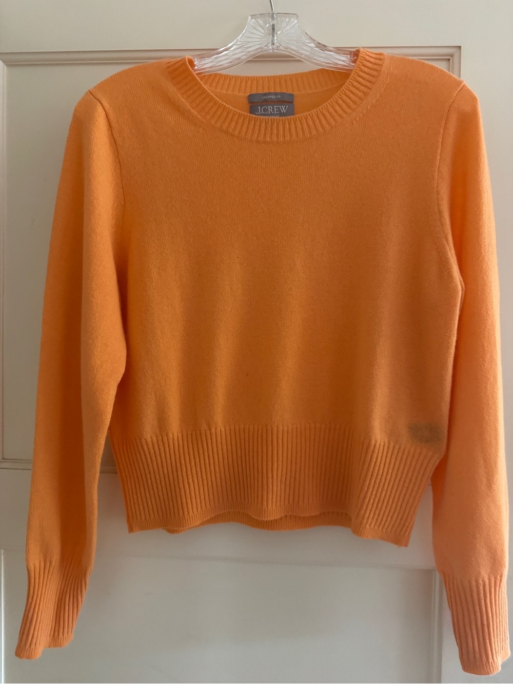 J. Crew Sherbert Orange Crewneck Sweater 100% Cashmere